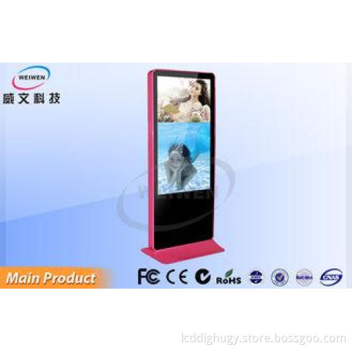 Red Public Advertising Totem Stand Alone Digital Signage Wi